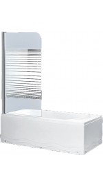 Шторка на ванну ALT-1001 S (75*130) прозр. стекло с  рис