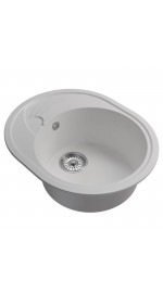 Мойка ML-GM17 овал с крылом, ультра-бел (341)580*470*180