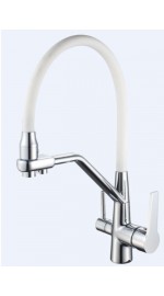 Елочка T603B OUTE 35мм гибк.нос с фильтром белый/хром