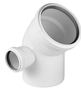 Отвод PRIME универсальный 110/50х45° прав.для вн. малошумной канализ. (30) VALFEX