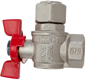 Кран с НАКИДНОЙ ГАЙКОЙ УГЛ. никель 1/2" бгг PREMIUM Valfex 48/12