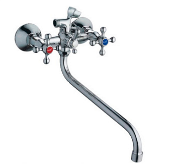 F-2208 Frap смесит. ванна 1/2 м/к Крест шар.перекл