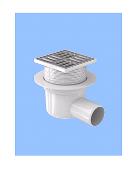 Трап ПП 110 гориз.спуск реш 150*150 н/ж Ани пласт ТА1612 (1/6)