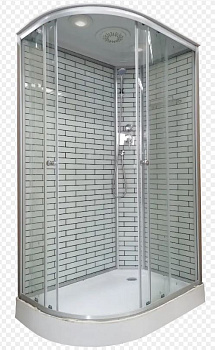 Душ.каб. 35К R прав 120*80*215 Н/П белый кирпич
