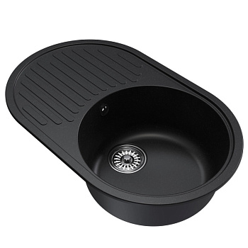 Мойка ML-GM16 овал с крылом. ультра-чер (344)730*460*180