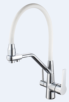 Елочка T603B OUTE 35мм гибк.нос с фильтром белый/хром