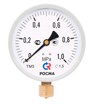 Манометр техн.показ. до 1,6 МПа 100 мм М20*1,5 (РОСМА) (1/50)