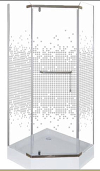 Душ.огражд.ALT-S91М (90*90*200) 5-ти уг.н/п мозайка