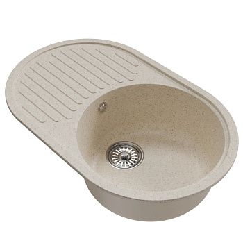 Мойка ML-GM16 овал с крылом, бежевая (328), 730*460*180