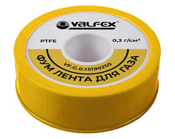 Лента ФУМ для газа 15х19х0,25 желтая VALFEX