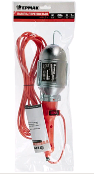 Лампа переносная 60Вт, 10м. ЕРМАК 669-212