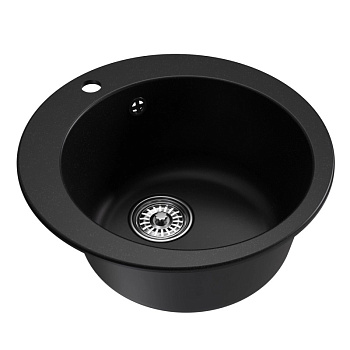 Мойка ML-GM13 круглая, ультра-черная (344), 495мм NEW