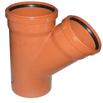 Тройник ПП Ø200-Ø160-Ø200 уг.45° РЫЖИЙ