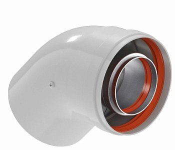 Коаксиальное колено EXEL ALU/PP 45* Ф 60/100 (M/F)