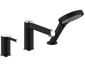 G1103-6 Gappo смесит.ванна врезн на 3отв. черн/хром СНЯТ