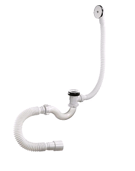 Сифон д/ванны 1 1/2"х40 S-тип клик-клак перелив А-20089 (1/25)