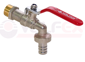 Кран шар. НИКЕЛЬ 1/2" водораз. с носиком Valfex (80/10)