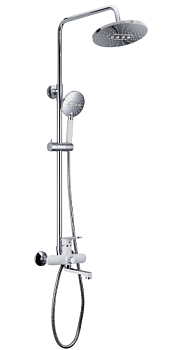 F-2449 Frap смес.д/кабины "зонт" белый/хром (1/4)