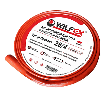 Теплоизоляция 18x4 мм VALFEX 10м КРАСНАЯ VF.18.04.10.R