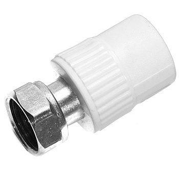 Муфта с накидной гайкой с вн.рез 20*1/2" (30/180) STABEX белый
