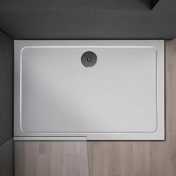 G591.8.8090 Поддон 90*80 белый иск.мрамор глуб.3см