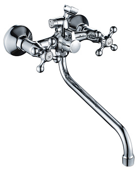 Ванна R50123F Rainsberg 1/2 м/к S-нос 35см хром (1/10)