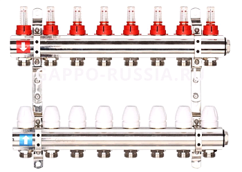Колл.группа ЛАТ 8-вых. 1"x3/4" с расходомер G423.8 (1/5)