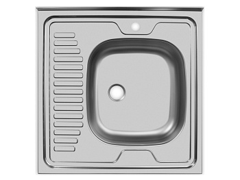 Мойка накладная ECO600.600 R, 0,4мм., 12см (1/21) без сифона