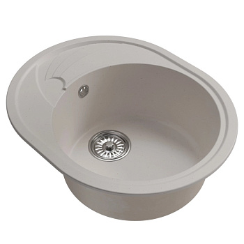 Мойка ML-GM17 овал с крылом, белый (331) 465*570*180*