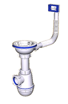 Сифон 3 1/2*40  Ani с гибким переливом А0145S (1/10)