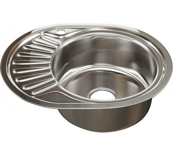 Мойка врезн. 57*45 (0,6) ПРАВАЯ (вып 3 1/2+сифон) (гл.16см) MIXLINE (1/15)