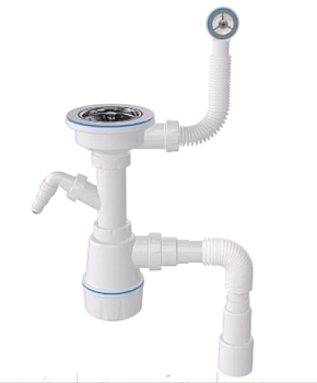 1048 Сифон д/мойки с круг.перел., 3 1/2 винт 60мм (1/20)