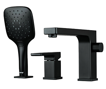 G1117-6 Gappo смесит.ванна врезной на 3отв. черный