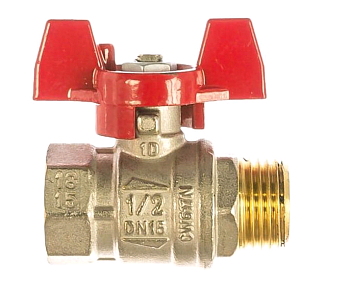 RUB кран шаровой 1/2 дюйма, бабочка, В/Н S50D26