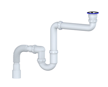 Сифон 1 1/2*40 Y315 п/стир.маш.с гофрой 40*40*50 UNICORN