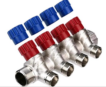 Коллектор с регул.вент. 3/4"х4 вых. 1/2" нар. VALFEX (17