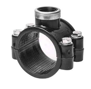 Седелка ПЭ с вн.труб.резьбой 75 - 1/2" (обж.) усил.POELSAN (1/5/85)