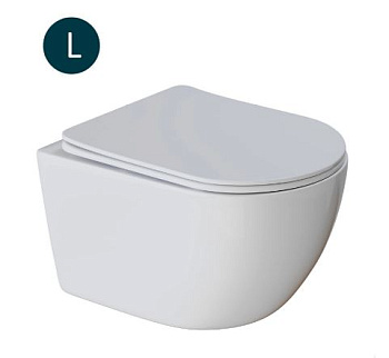 Унитаз подвесной безободк. WAVE ROUND дюропл, м/л, белый