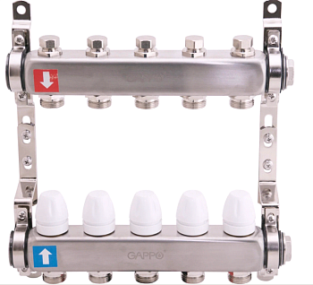 Колл.группа НЕРЖ с запорн.клап. 6-вых. 1"x3/4" G428.6 (1/5)
