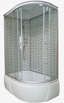 Душ.каб. 34К L лев 120*80*215 В/П белый кирпич