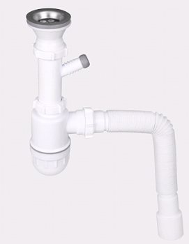 362 Сифон "ПРОФИ" с отводом д/стир.маш.,с гофр 1 1/2"*40