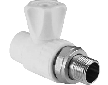 Вентиль д/рад.ПП 25 * 3/4 прямой Valfex белый (10/40)