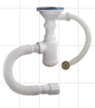 Сифон бутыл. больш.вып. 3 1/2 кругл.перелив гиб.труба 40-40/50 АВ-50079