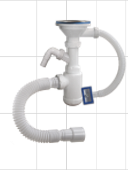 Сифон бутыл.с больш.вып. 3 1/2 одним.отв. перелив гиб.трубой 40-40/50 АВ-4011