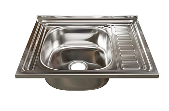 Мойка накл. 60*50 (0,6) ЛЕВАЯ (вып. 3 1/2+сифон) (гл.16см) МЕЛАНА (1/10)