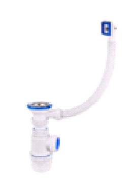 315 Сифон"ПРОФИ" н/ж 70 мм с переливом (1 1/2"- 40)