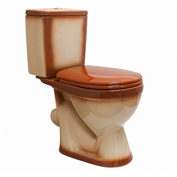 Унитаз-компакт (ROSA) "Лира" коричневый (косой, нижн, сид. полип., арм)