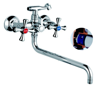 Ванна R5883F Rainsberg 1/2 м/к S-нос 35см хром (1/10)