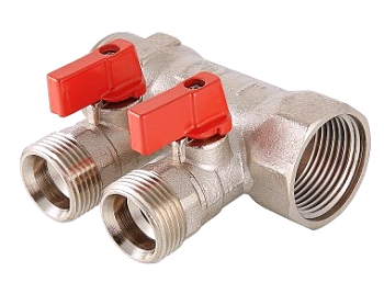 Коллектор 3/4*1/2 нар с отсек.кр. 2 вых VTс.580.N.0502