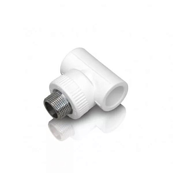 Тройник комб.нар.рез. 20*1/2 Valfex белый (25/100)